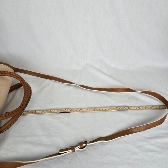 DKNY Leather Laptop Travel Business Bag Cream Beige Double Handles & CB Strap - Picture 14 of 16